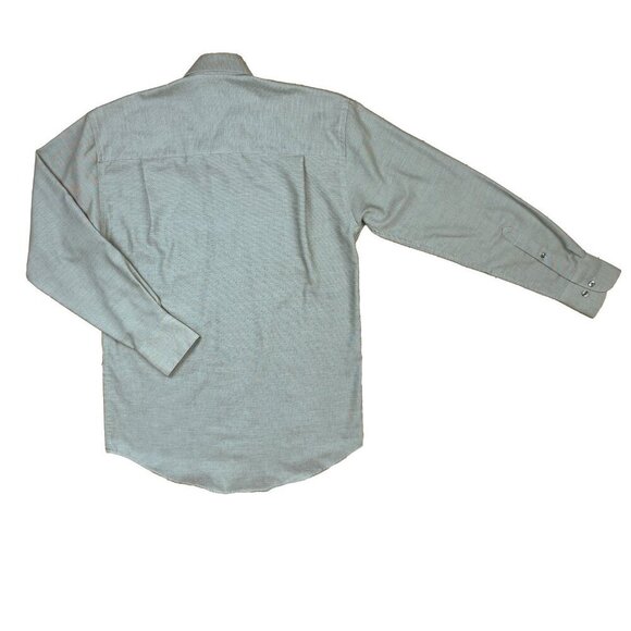 YVES SAINT LAURENT Cotton Blend Luxury Dress Sport Green Shirt‎ sz 14.5 32-33 S - Picture 2 of 5